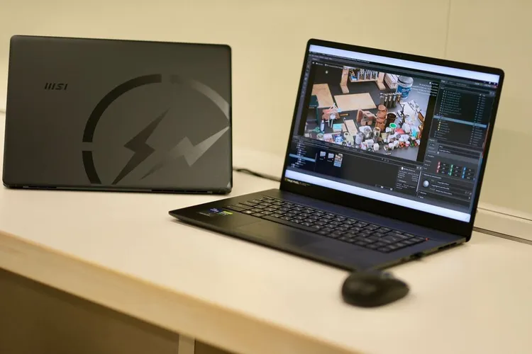 空間內常駐近十台的微星創作者筆電。陳志淵攝