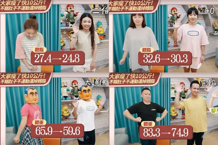 蔡阿嘎團隊實測懶人瘦身法，4人3個月狂瘦22公斤。翻攝《蔡阿嘎》的YouTube頻道