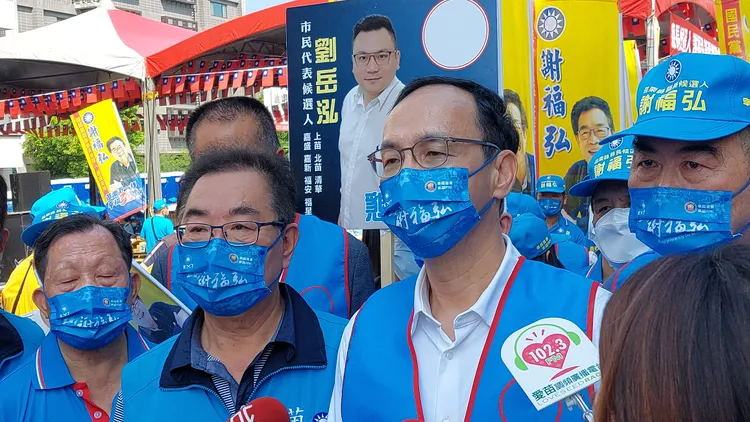 國民黨縣長提名人謝福弘9月成立總部，主席朱立倫到場造勢，黨內要角、立委陳超明缺席。資料相片