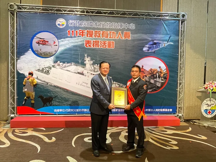 本次獲獎的20名搜救有功人員，不局限於事故現場英勇救難人員。消防署提供
