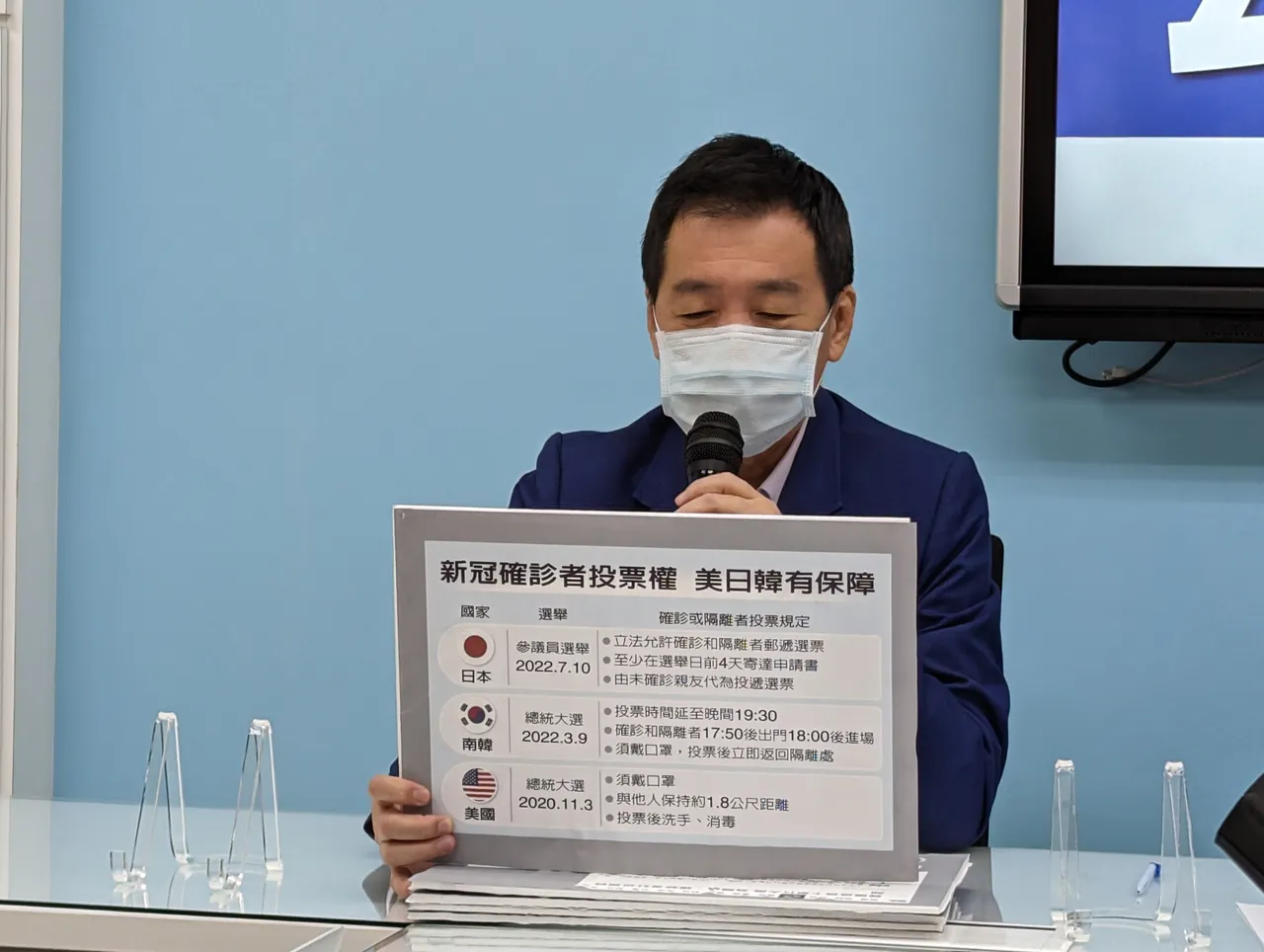 費鴻泰質疑,美日韓確診者都可以投票,為什麼台灣不行?蘇柏銓攝