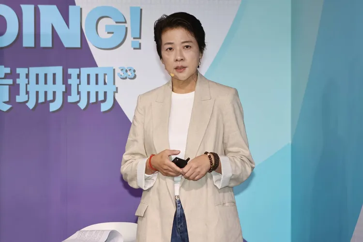 黃珊珊出席文化政見記者會。葉志明攝