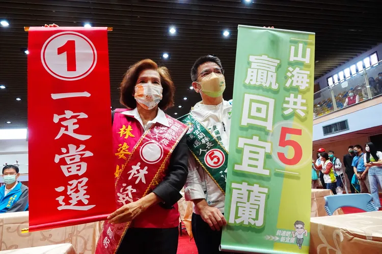 國民黨宜蘭縣長候選人林姿妙在支持度與看好度都領先對手民進黨江聰淵。林泊志攝