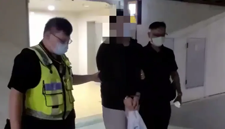 何男訊後遭警方移送法辦。翻攝畫面