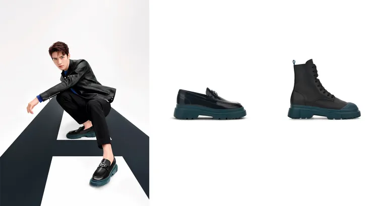今季特別推出非運動鞋款H619系列，一推出立刻搶占秋冬流行C位，男士們不能錯過的潮流必備。HOGAN H619黑色亮面牛津鞋NT23000、HOGAN H619黑色亮面高筒靴NT27000