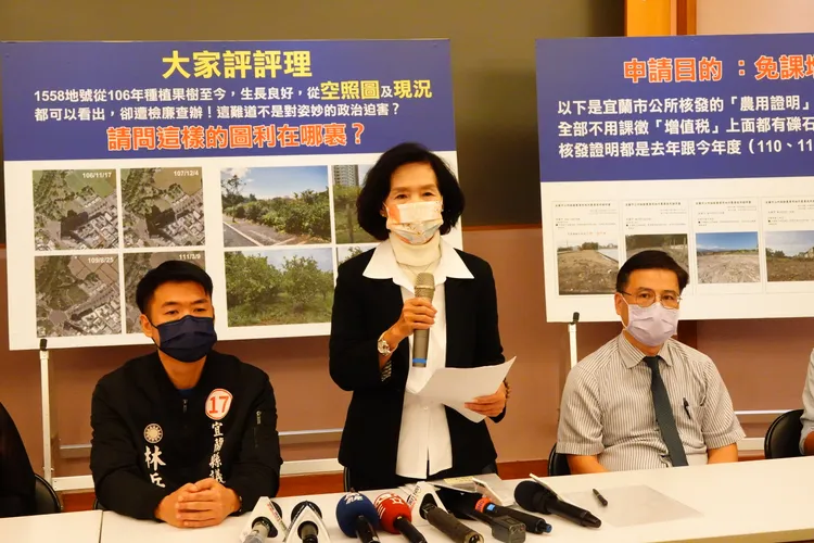 宜蘭縣長林姿妙於開庭後召開記者會說明。林泊志攝