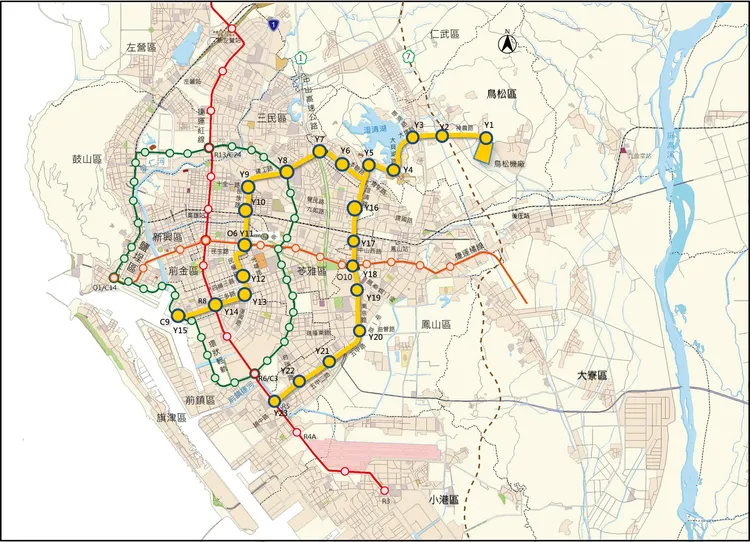 高捷黃線下周一動工，將新增23座車站，預計2028年完工營運。高市府提供