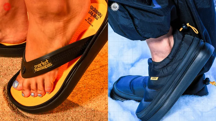 Zip Top聯名鞋可讓人字拖穿上「外套」，為雙足保暖。品牌提供