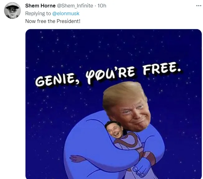 網友在馬斯克的推特帳號下大發哏圖。翻攝馬斯克推特@elonmusk