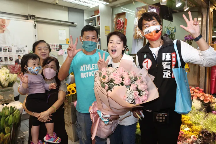 黃珊珊希望陳時中進廚房就不要怕熱。翁玉信攝