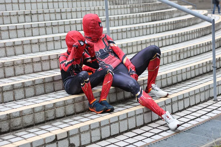 天母萬聖節活動 蜘蛛人。翁玉信攝