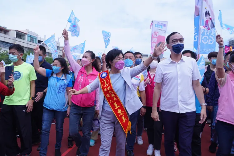 王惠美進場展現氣勢。王惠美競總提供