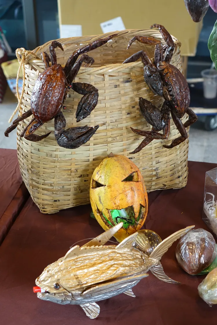 巧克力豆莢可製作成藝術品。羅琦文攝