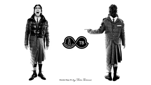 「精靈王」露毛毛腿秀羽絨衣　MONCLER聯名Thom Browne正反都是戲
