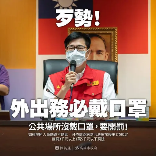 陳其邁「口罩令」超前部署再被打臉!民眾挨罰3000怒告贏了 法官:突襲市民