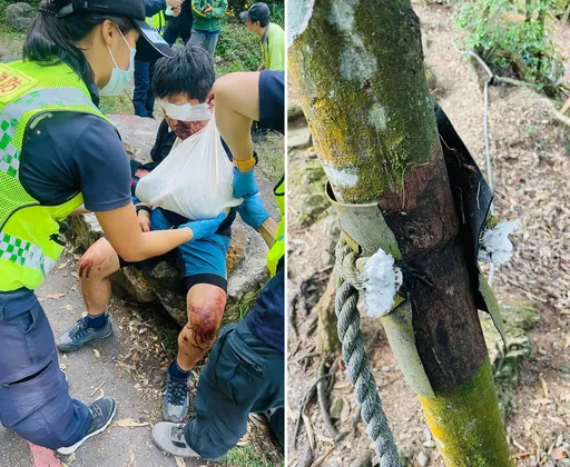 山林攀登繩遭大量割斷!還布置成殺人陷阱 山友中招跌峭壁骨折險死
