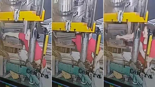 驚悚影片｜一隻手進去、一片手出來　女員工慘痛失誤「右臂被壓扁了」