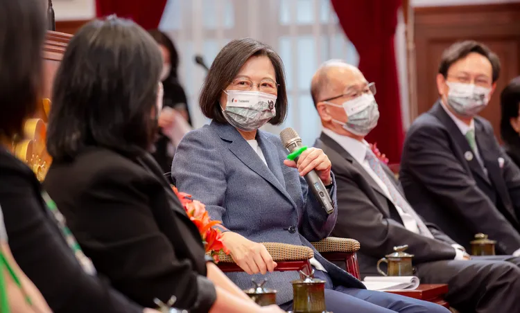 蔡英文感謝鄉親對台灣的支持，並表示現在，我們出去說「我是台灣人」是非常光榮的事。總統府提供