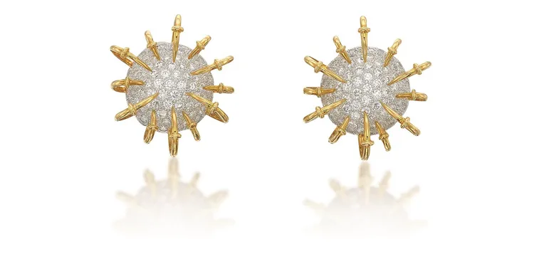 TIFFANY Schlumberger Apollo鑽石耳夾，估價約50萬元台幣。品牌提供