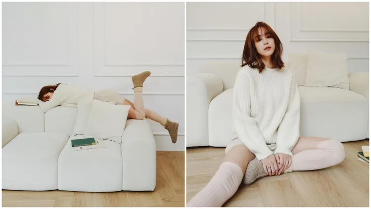 温貞菱穿著Cocooning系列舒服地享受居家時光。翻攝forestwen IG