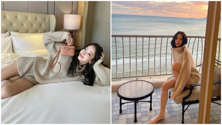 韓國知名網紅Irene Kim演繹Loro Piana全新Cocooning系列的優雅氣息。翻攝ireneisgood IG