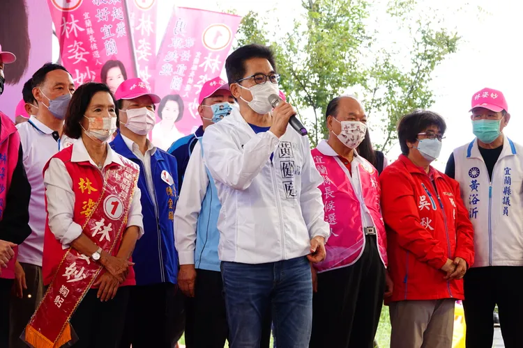 黃健庭說，這次選舉要用選票教訓胡作非為的民進黨。林泊志攝