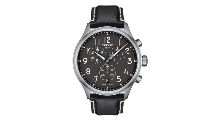 有著霸氣45mm大錶徑的Chrono XL Vintage系列精鋼石英腕錶，新作採用阿拉伯數字時標，1萬900元。品牌提供