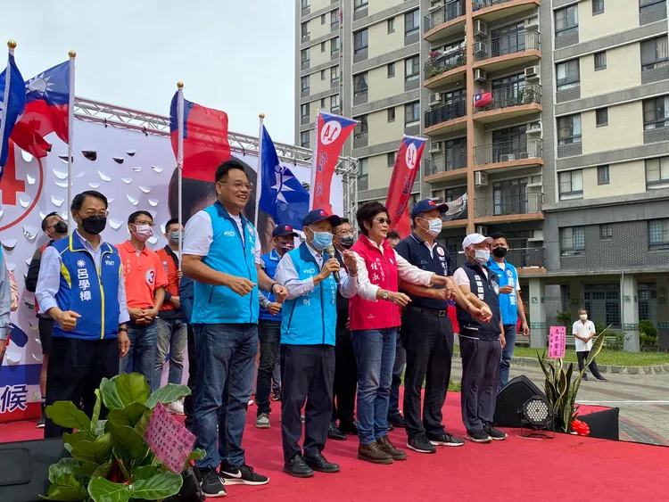 新竹市前市長林政則也出席站台力挺。林耕仁競辦提供