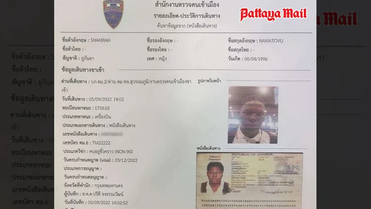 警方掌握南塔武資料。翻攝自《芭達雅郵報》