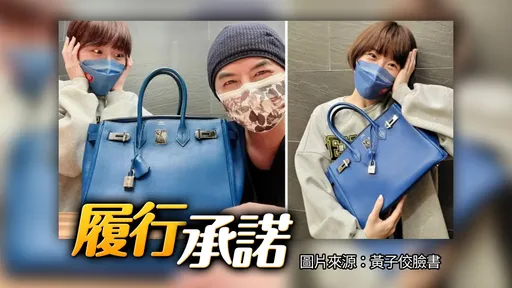 說好的愛馬仕柏金包來了！黃子佼親手面交送Lulu　寶石藍超美