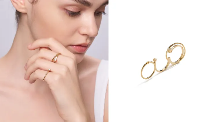 輕奢寶石3環戒，5600元。品牌提供