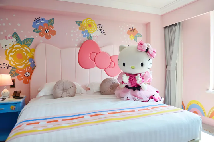慶祝Hello Kitty生日，漢來大飯店推出三麗鷗主題房。漢來大飯店提供