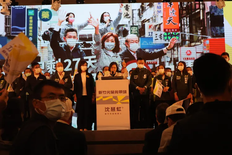 蔡英文指出，這場選舉的結果，不只攸關城市發展，更會影響台灣的發展，沈慧虹在所有候選人中最有經驗與城市遠見。黃羿馨攝