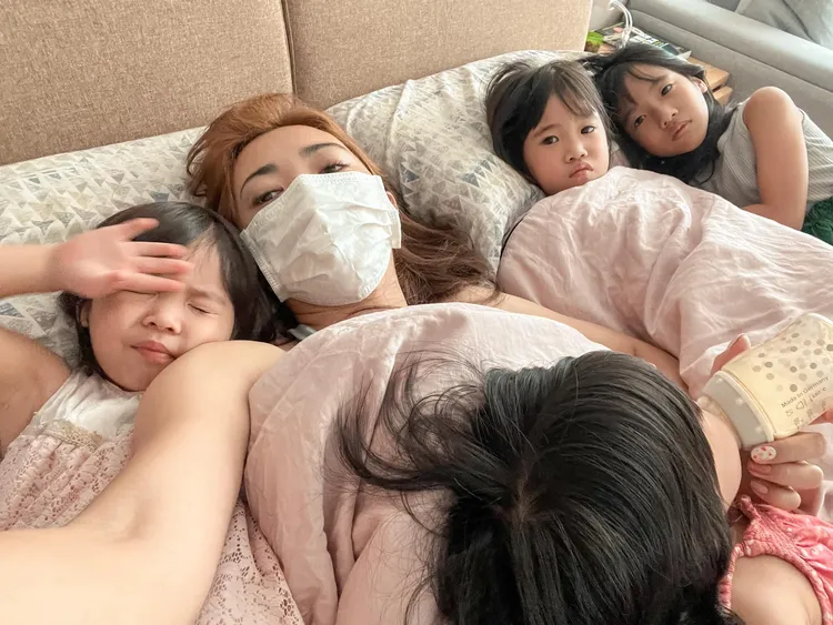 林叨媽Sydney自己與6個小孩都確診。翻攝林叨囝仔臉書