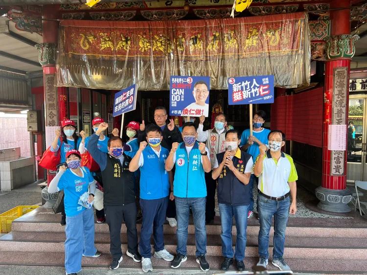 林耕仁今天（24日）回防故鄉香山區固本。林耕仁競辦提供