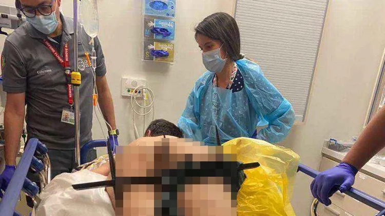 男子被送醫治療。翻攝自推特