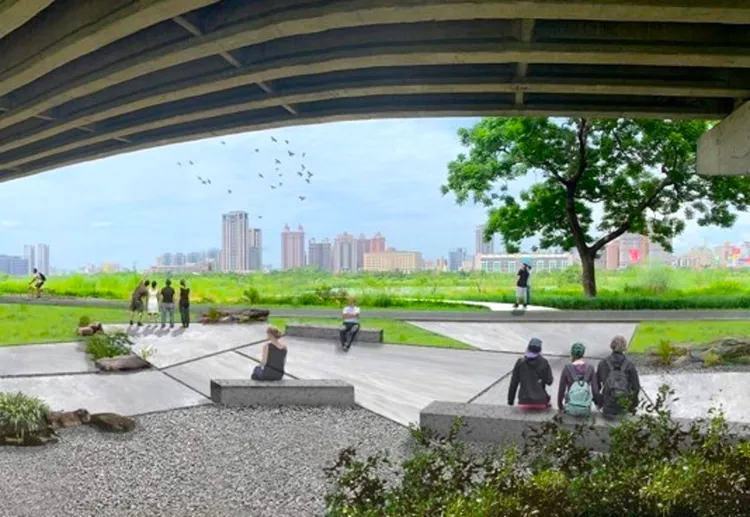 客雅溪水岸水環境改善整體計畫，圖為天公壇公園改善模擬圖。市府提供