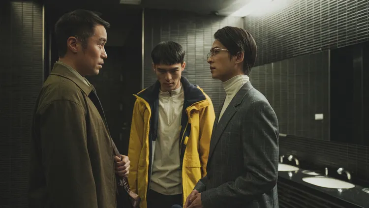 張孝全（左起）、陳昊森、石知田上演精彩對手戲。威視電影提供