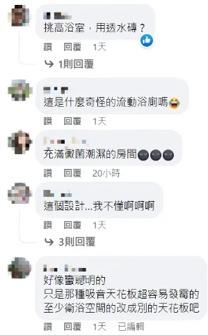 文章吸引網友熱議，意見大多認為套房格局詭異，還有人好奇套房的真實位置。翻攝「奇耙裝潢分享中心」