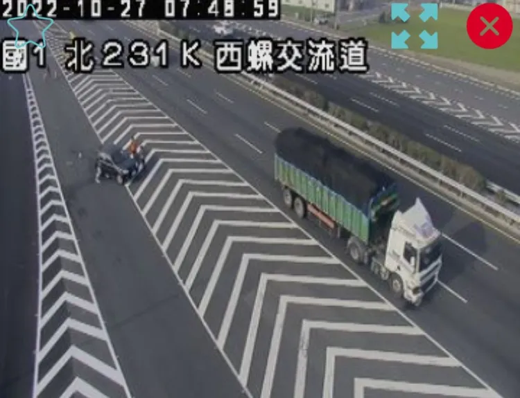 事故發生在國道1號北上231公里處。攝自1968
