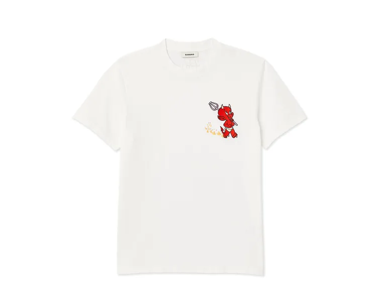 刺繡白色T恤，5290元。品牌提供