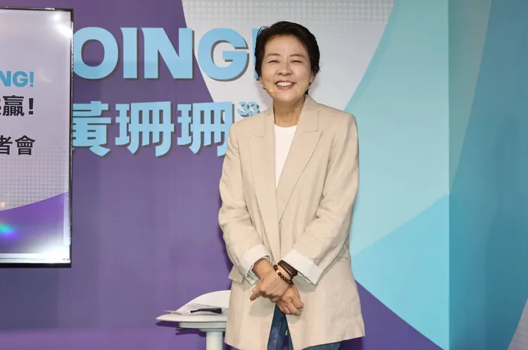 黃珊珊出席文化政見記者會。葉志明攝