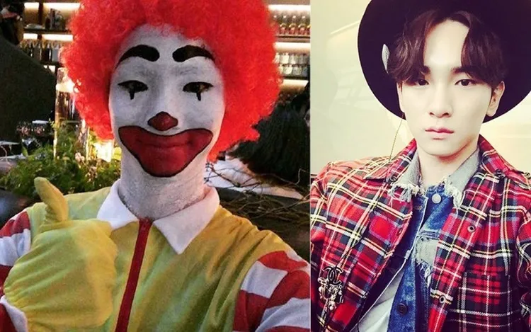 「SHINee 」Key曾變裝麥當勞叔叔，跟本尊一模一樣。翻攝SM娛樂