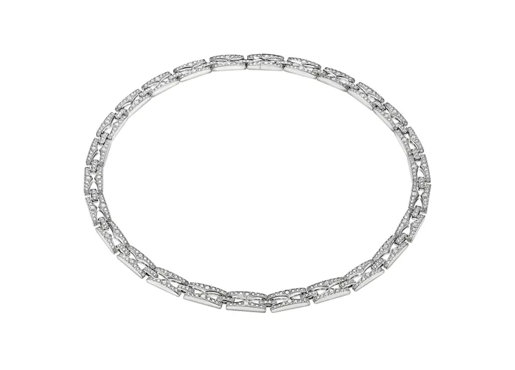 寶格麗B.zero1 Rock Chain 18K白金鑲鑽項鍊，約184萬7000元元。品牌提供