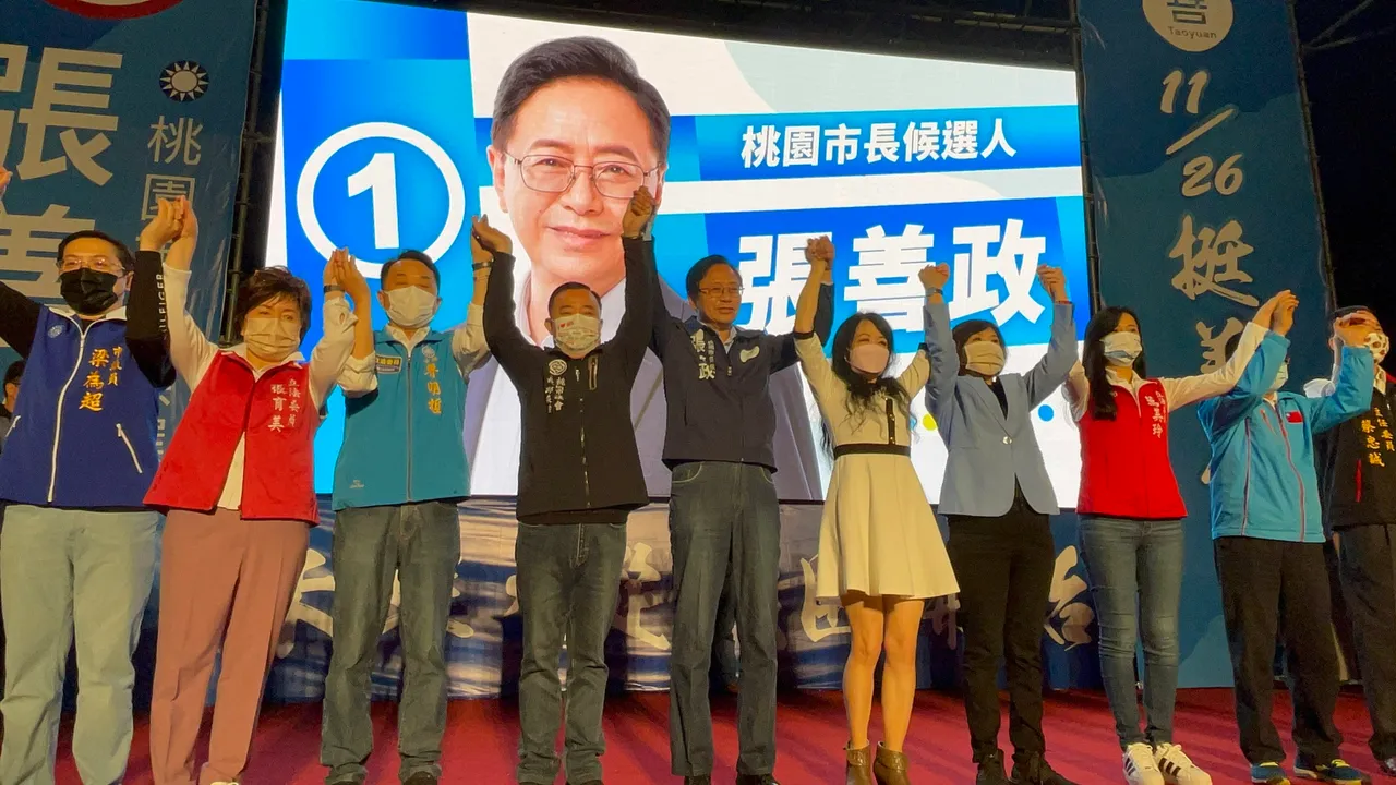 張善政高票當選桃園市長。張沛森攝