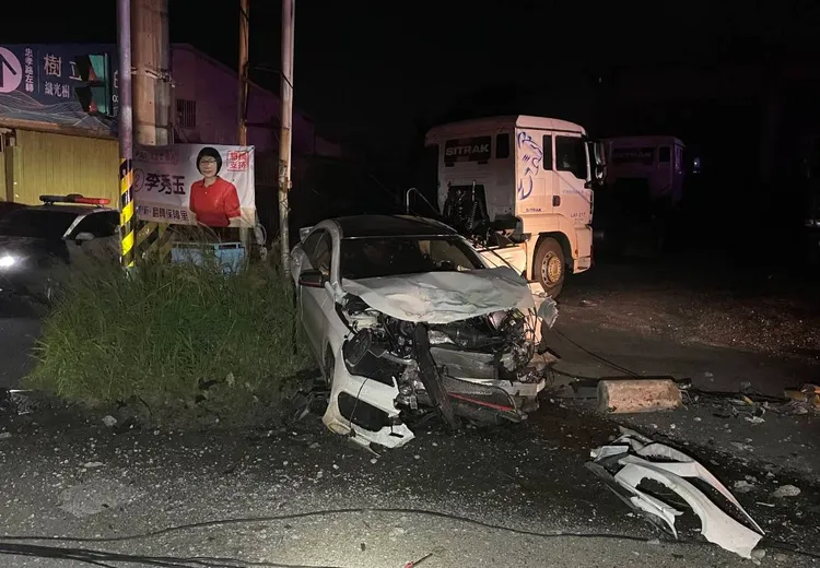 車禍現場。大園警分局提供