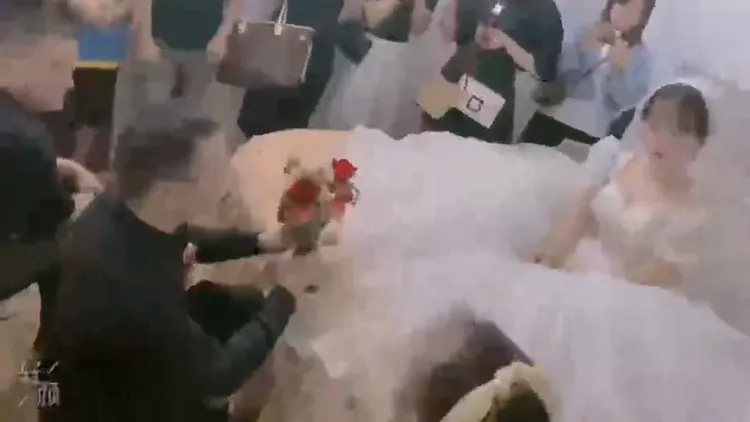 迎娶當天情況。翻攝自抖音