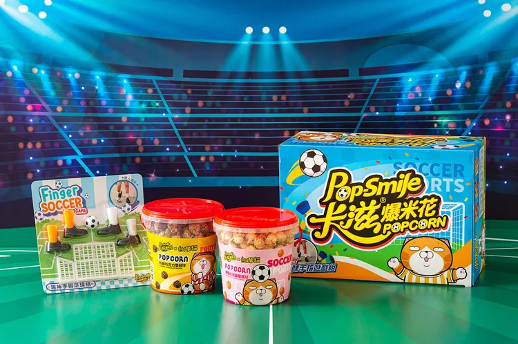 卡滋爆米花X白爛貓推出迎世足限定限量商品。業者提供
