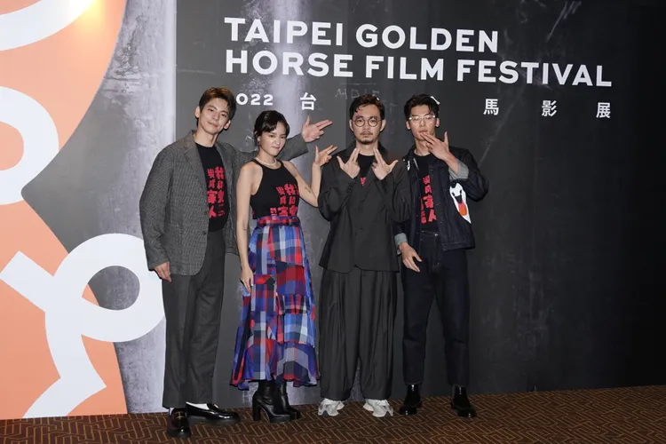 林柏宏（左起）、王淨、導演程偉豪、許光漢出席電影首映會。陳德興攝
