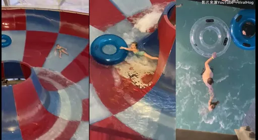 恐怖滑水道又遇「泳圈噴飛」! 小女孩絕望影片曝 網友嘆:媽媽太壞了